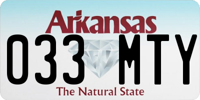 AR license plate 033MTY