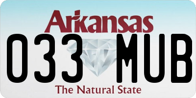 AR license plate 033MUB