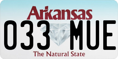 AR license plate 033MUE