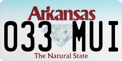 AR license plate 033MUI