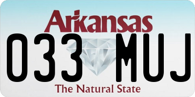 AR license plate 033MUJ