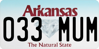 AR license plate 033MUM