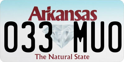 AR license plate 033MUO