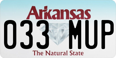AR license plate 033MUP