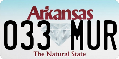 AR license plate 033MUR