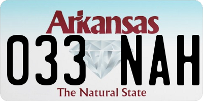 AR license plate 033NAH