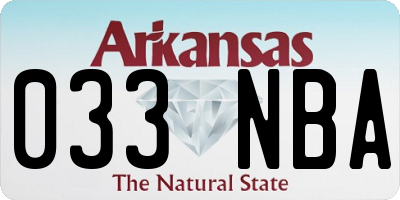AR license plate 033NBA