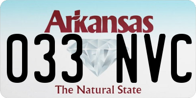 AR license plate 033NVC