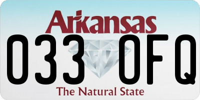 AR license plate 033OFQ
