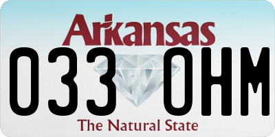 AR license plate 033OHM