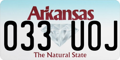AR license plate 033UOJ