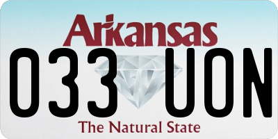 AR license plate 033UON