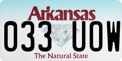 AR license plate 033UOW