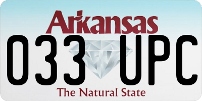 AR license plate 033UPC