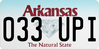 AR license plate 033UPI