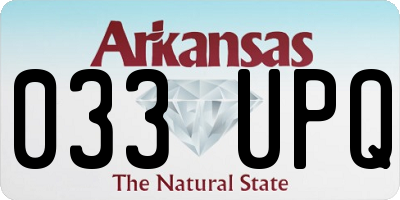 AR license plate 033UPQ