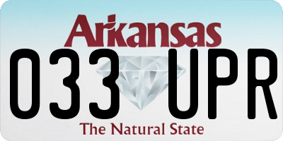 AR license plate 033UPR