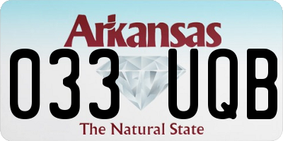 AR license plate 033UQB
