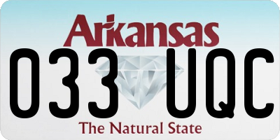 AR license plate 033UQC