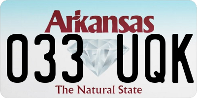 AR license plate 033UQK
