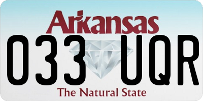 AR license plate 033UQR