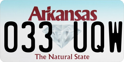AR license plate 033UQW