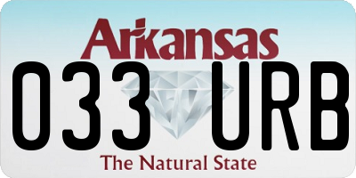 AR license plate 033URB