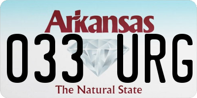 AR license plate 033URG