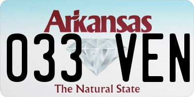 AR license plate 033VEN