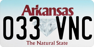 AR license plate 033VNC