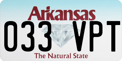 AR license plate 033VPT