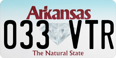 AR license plate 033VTR