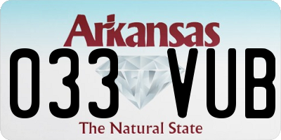 AR license plate 033VUB