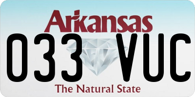AR license plate 033VUC