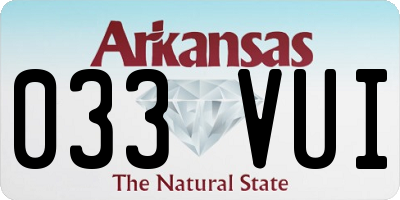AR license plate 033VUI