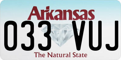 AR license plate 033VUJ
