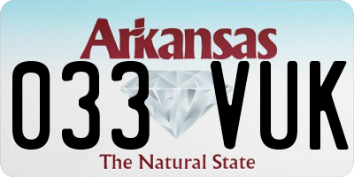 AR license plate 033VUK