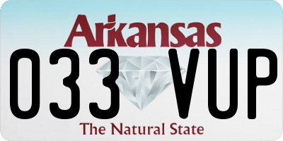 AR license plate 033VUP