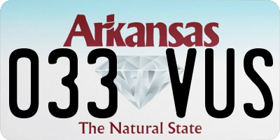 AR license plate 033VUS