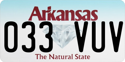 AR license plate 033VUV