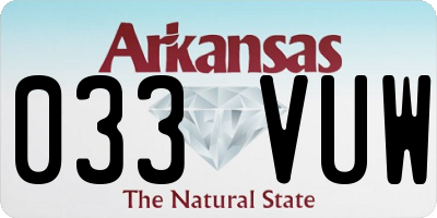 AR license plate 033VUW