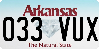 AR license plate 033VUX