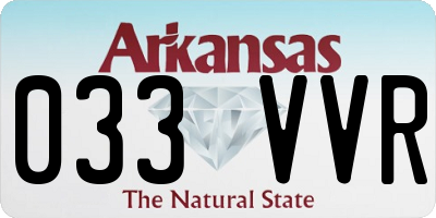 AR license plate 033VVR