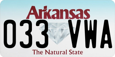 AR license plate 033VWA