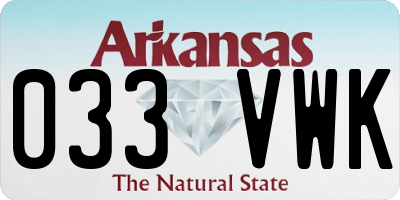 AR license plate 033VWK