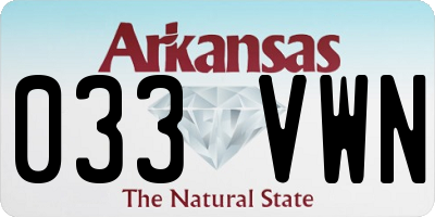AR license plate 033VWN
