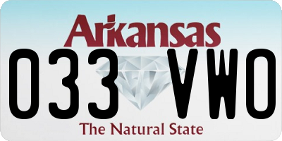 AR license plate 033VWO