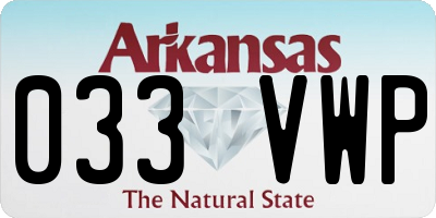 AR license plate 033VWP