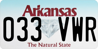 AR license plate 033VWR