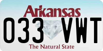 AR license plate 033VWT